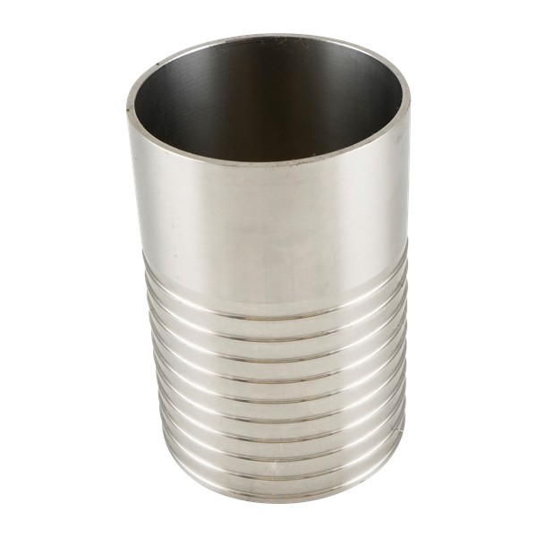Hose barb adapter, 1" butt weld, 316L, 3" OAL, 14WHR