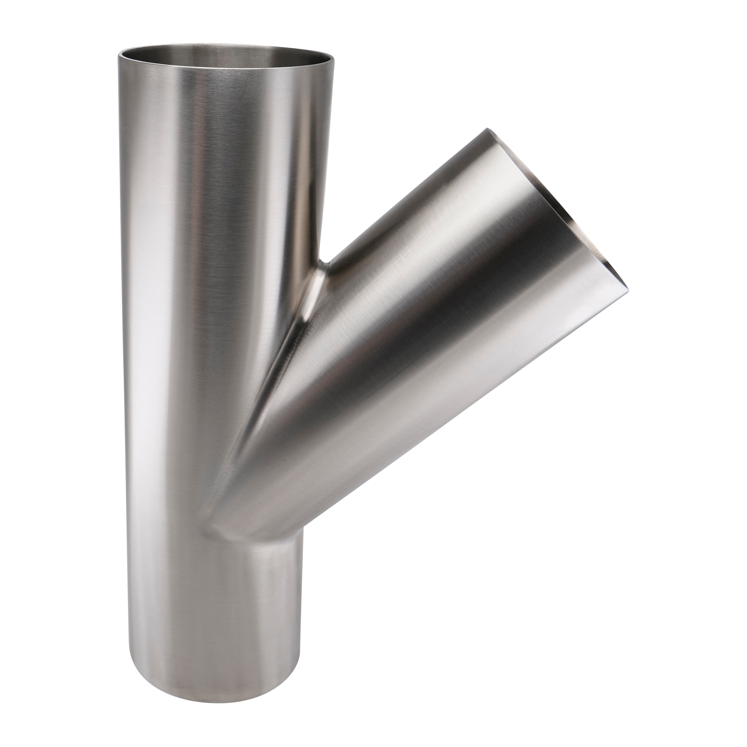 Lateral fitting, 4-inch size, Butt Weld connection, made of 316L stainless steel, 32RA internal and external surface finish.