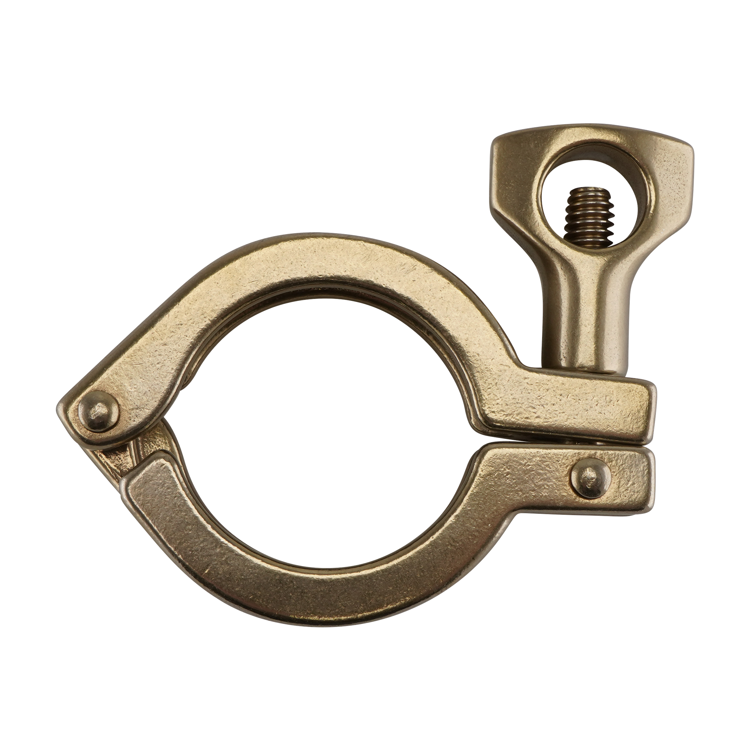 Clamp, single pin, 1" 1.5", 304, sanitary gold