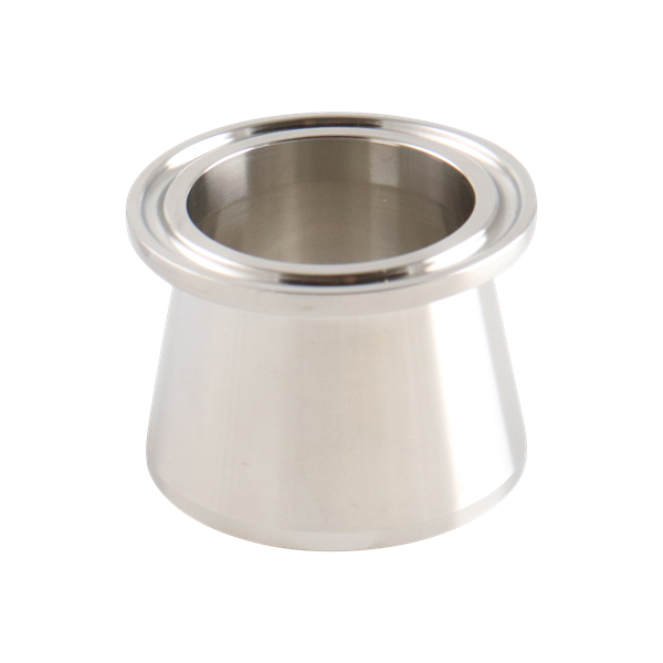 adapter, 1.5-inch Tri-Clamp to 1.5-inch butt-weld, Schedule 40 pipe, made from 316L SA479 stainless steel, with 1.5-inch overall length