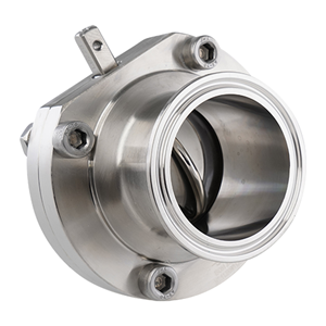 Butterfly valve 2.5" tri-clamp 316L silicone seat no handle