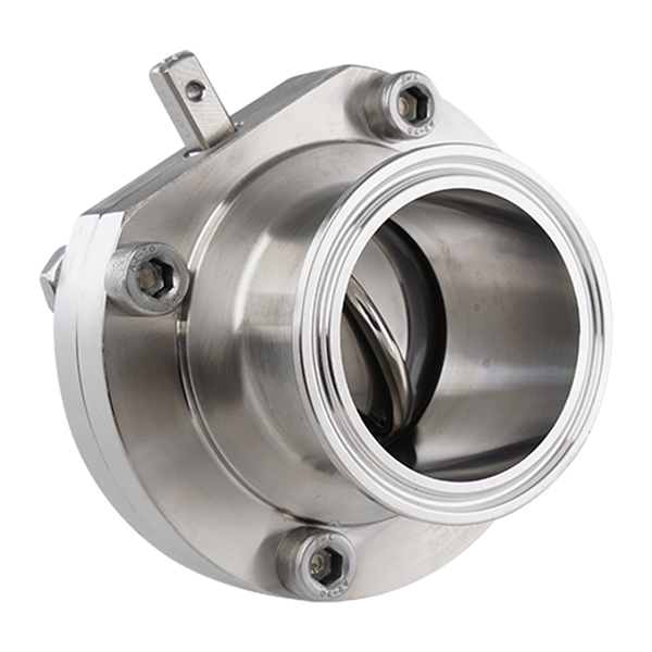 Butterfly valve 2.5" tri-clamp 316L silicone seat no handle