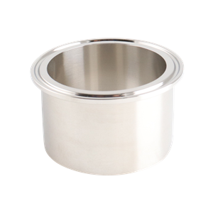 Heavy wall tank ferrule 2.5" tri-clamp 304 1.75" OAL 0.16 wall thickness 32Ra inner diameter 32Ra outer diameter