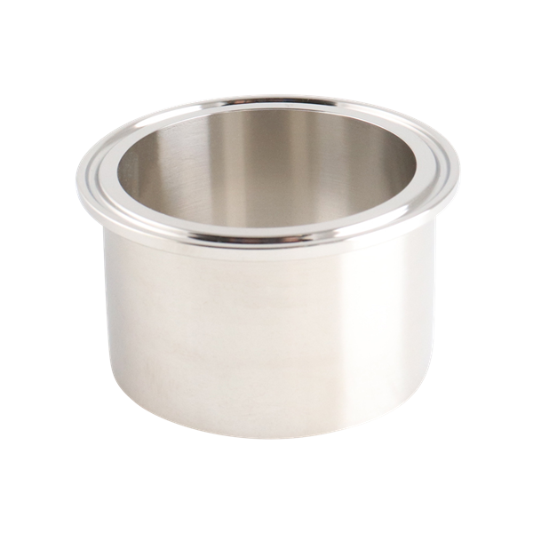 Heavy wall tank ferrule 2.5" tri-clamp 304 1.75" OAL 0.16 wall thickness 32Ra inner diameter 32Ra outer diameter