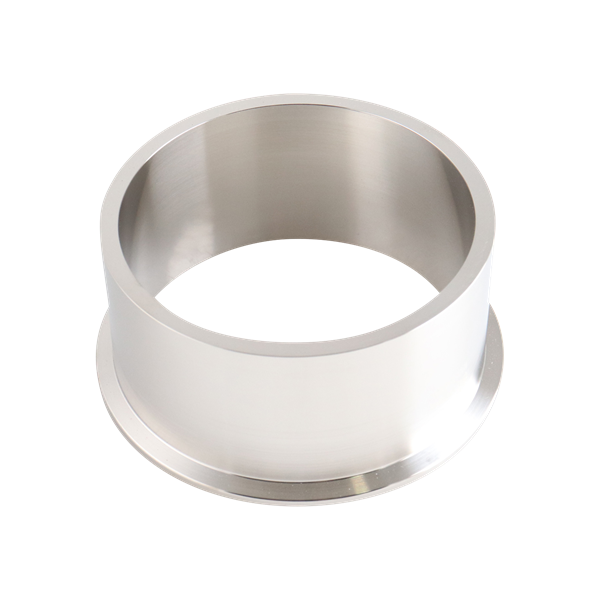 Heavy-wall tank ferrule for 4-inch tri-clamp connections, constructed from 316L stainless steel, with a 2.125-inch overall length, 0.21-inch wall thickness, 32RA internal and outer finishes.