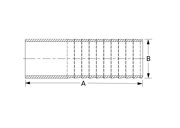 BW x Hose Barb Dimensional Diagram