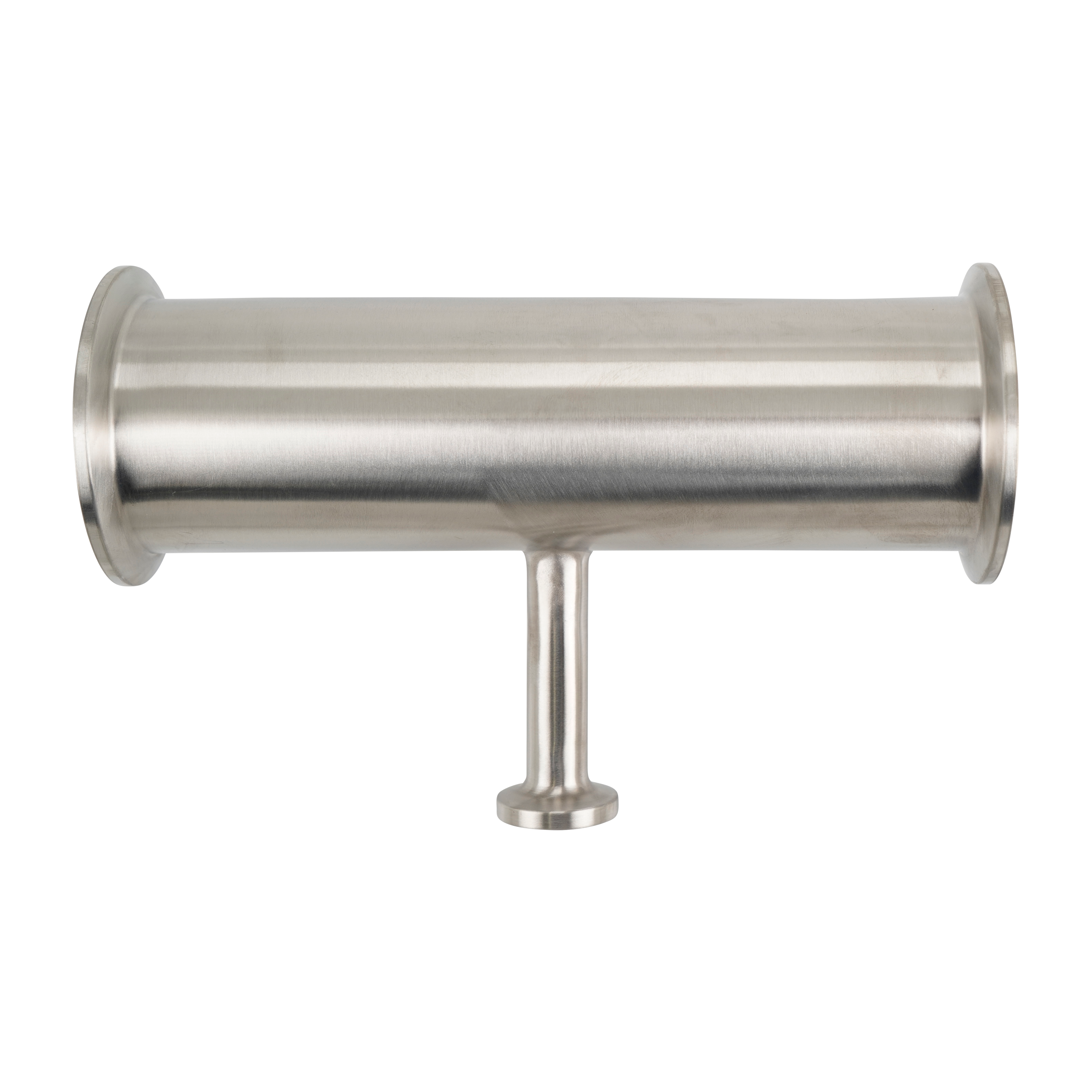 Reducing tee, 2x0.5 tri-clamp, 316L, 20Ra ID, 32Ra OD, SF1 BPE