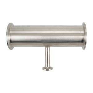 Reducing tee, 2x0.5 tri-clamp, 316L, 20Ra ID, 32Ra OD, SF1 BPE