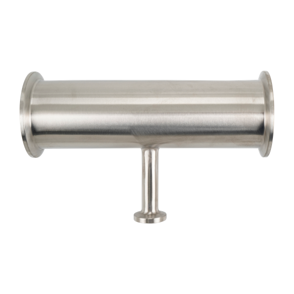 Reducing tee, 2x0.5 tri-clamp, 316L, 20Ra ID, 32Ra OD, SF1 BPE