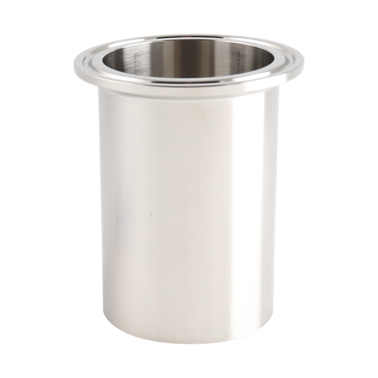 light tank ferrule, 1.5-inch Tri-Clamp, made from 304 stainless steel, with 3-inch overall length, 32RA interior and exterior surface finish