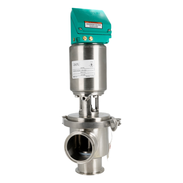 Shutoff valve 3" tri-clamp, normally closed, 2 proximity switches, 0 solenoid