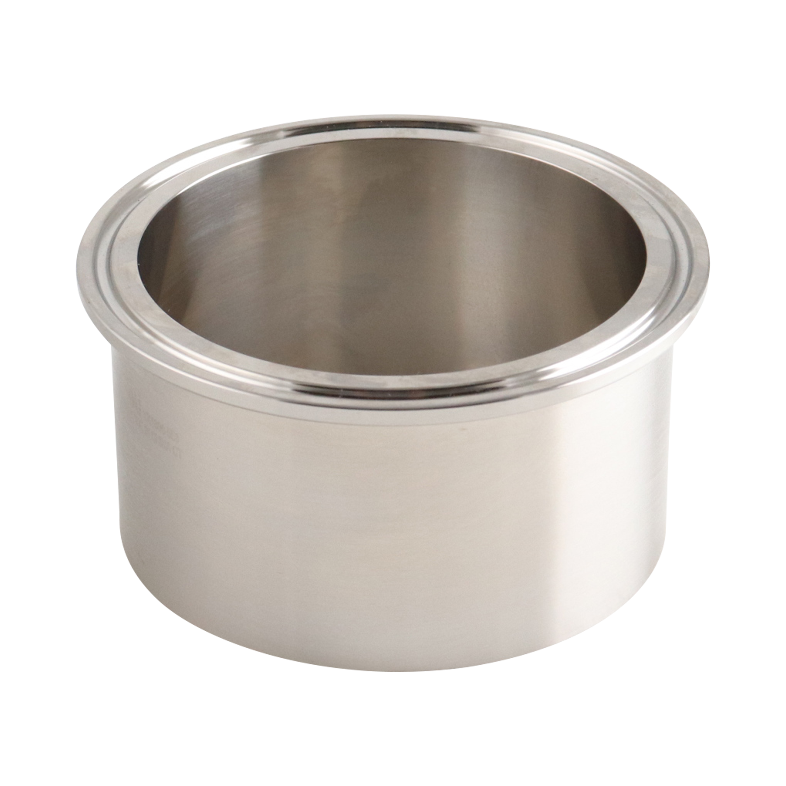 heavy wall tank ferrule, 3-inch Tri-Clamp, made from 304 stainless steel, with 1.81-inch overall length and 0.17-inch wall thickness, with 32RA interior and exterior surface finish
