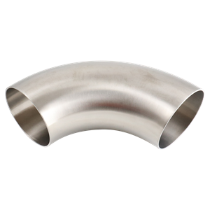 90-degree elbow, 4-inch butt-weld with no tangent, made from 304 stainless steel, with 32RA interior and exterior surface finish