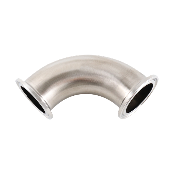 90-degree elbow, 1.5-inch Tri-Clamp, made from 316L stainless steel, with 20RA interior and 32RA exterior surface finish, SF1 BPE compliant
