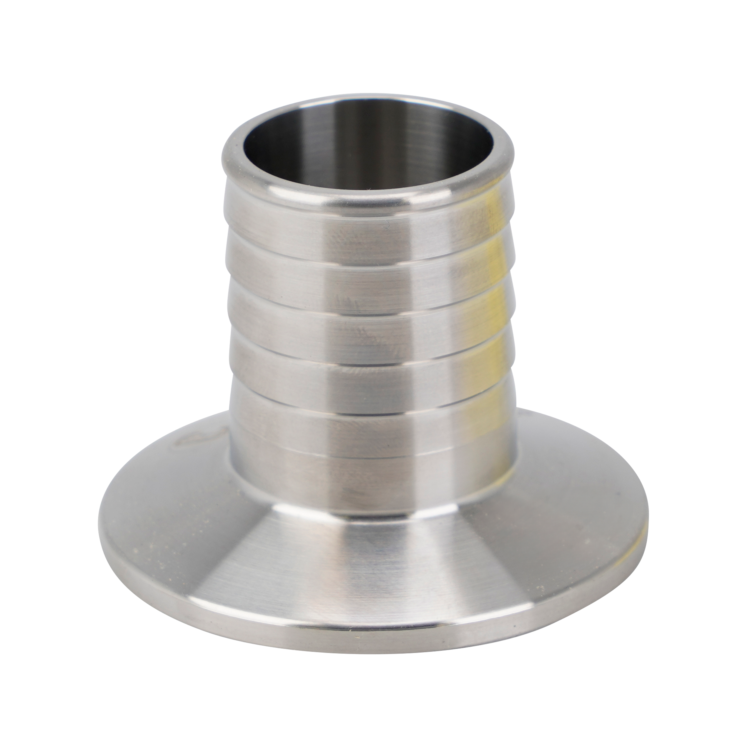 Hose barb adapter, 1.5" tri-clamp x 1" hose barb, 316L, 32Ra ID, 32Ra OD