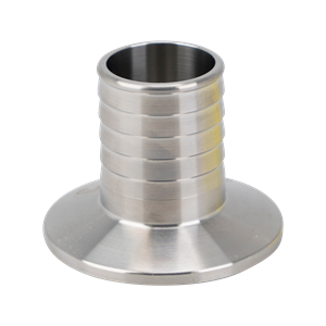 Hose barb adapter, 1.5" tri-clamp x 1" hose barb, 316L, 32Ra ID, 32Ra OD