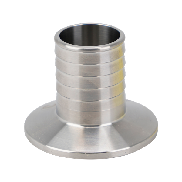 Hose barb adapter, 1.5" tri-clamp x 1" hose barb, 316L, 32Ra ID, 32Ra OD