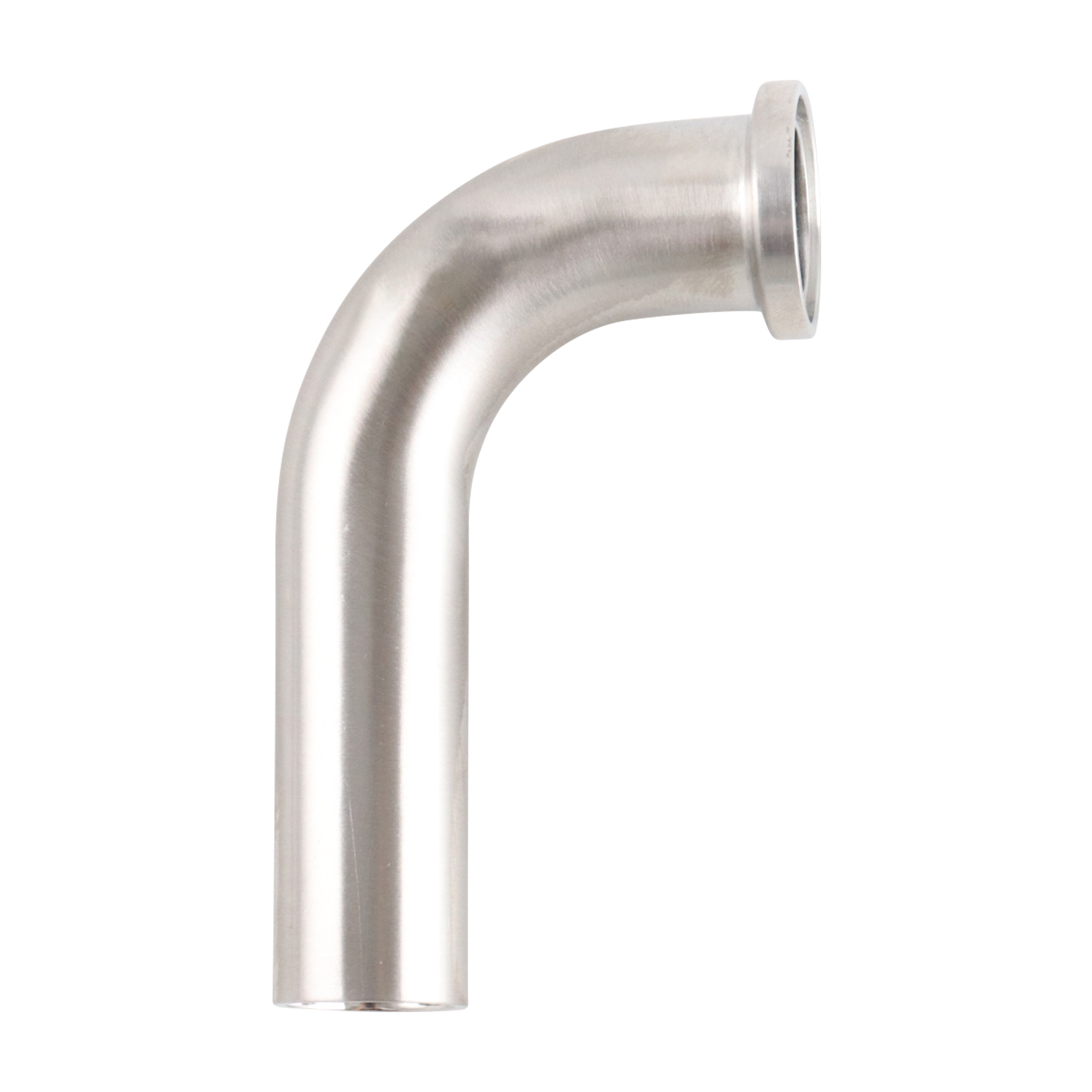 90-degree elbow, 0.5-inch Tri-Clamp to butt-weld connection, 316L stainless steel, with 20RA interior and 32RA exterior surface finish, SF1 BPE compliant

