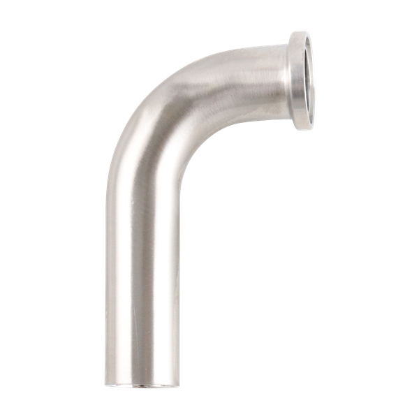90-degree elbow, 0.5-inch Tri-Clamp to butt-weld connection, 316L stainless steel, with 20RA interior and 32RA exterior surface finish, SF1 BPE compliant
