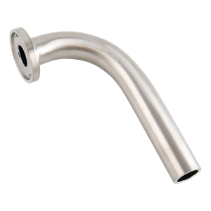 90-degree elbow, 0.5-inch Tri-Clamp to butt-weld, made from 316L stainless steel, with 15RA EP interior and 32RA exterior surface finish, SF4 BPE compliant
