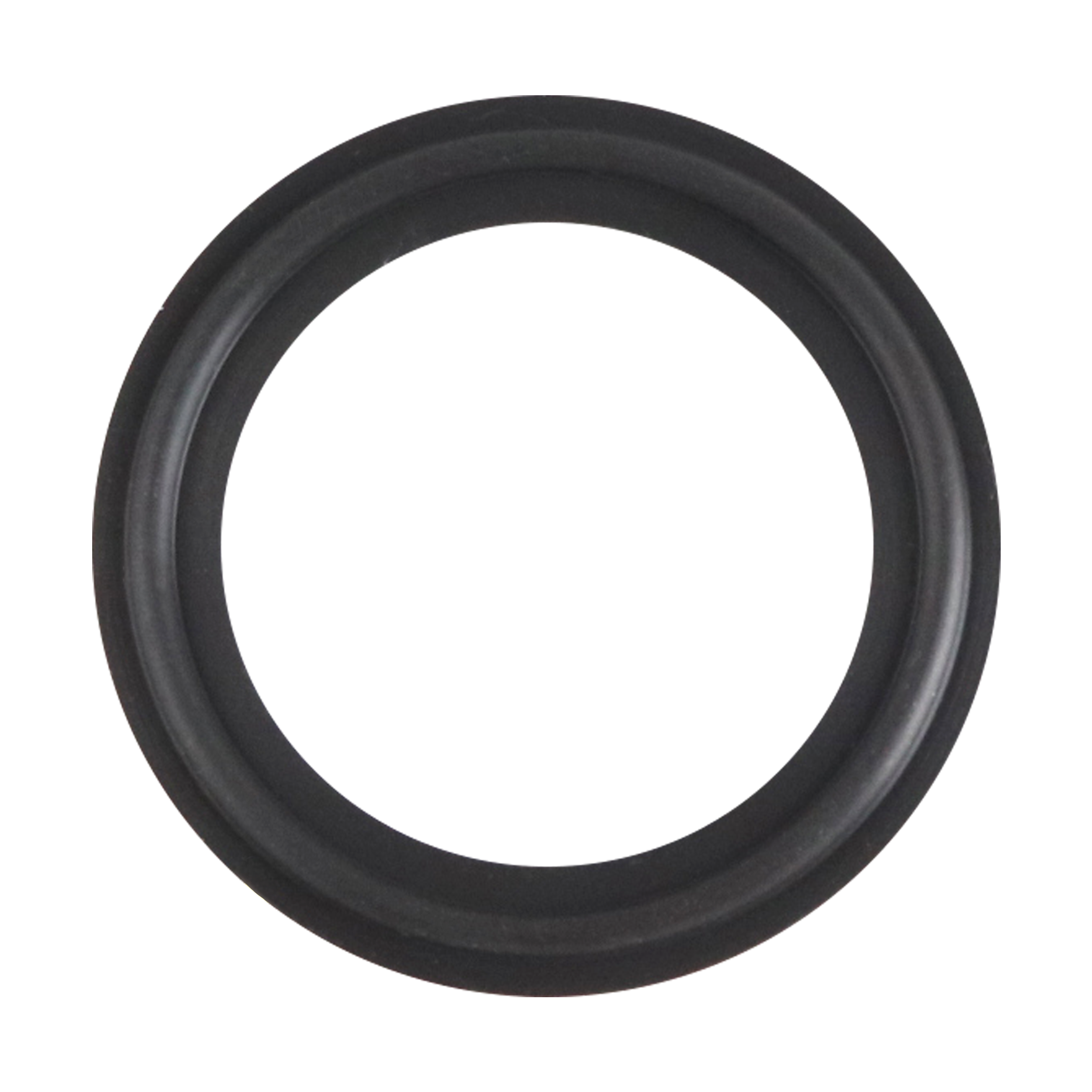 1.5-inch Tri-Clamp gasket, made from black Viton, compliant with USP Class VI standards
