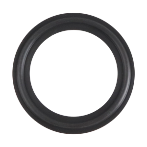 1.5-inch Tri-Clamp gasket, made from black Viton, compliant with USP Class VI standards