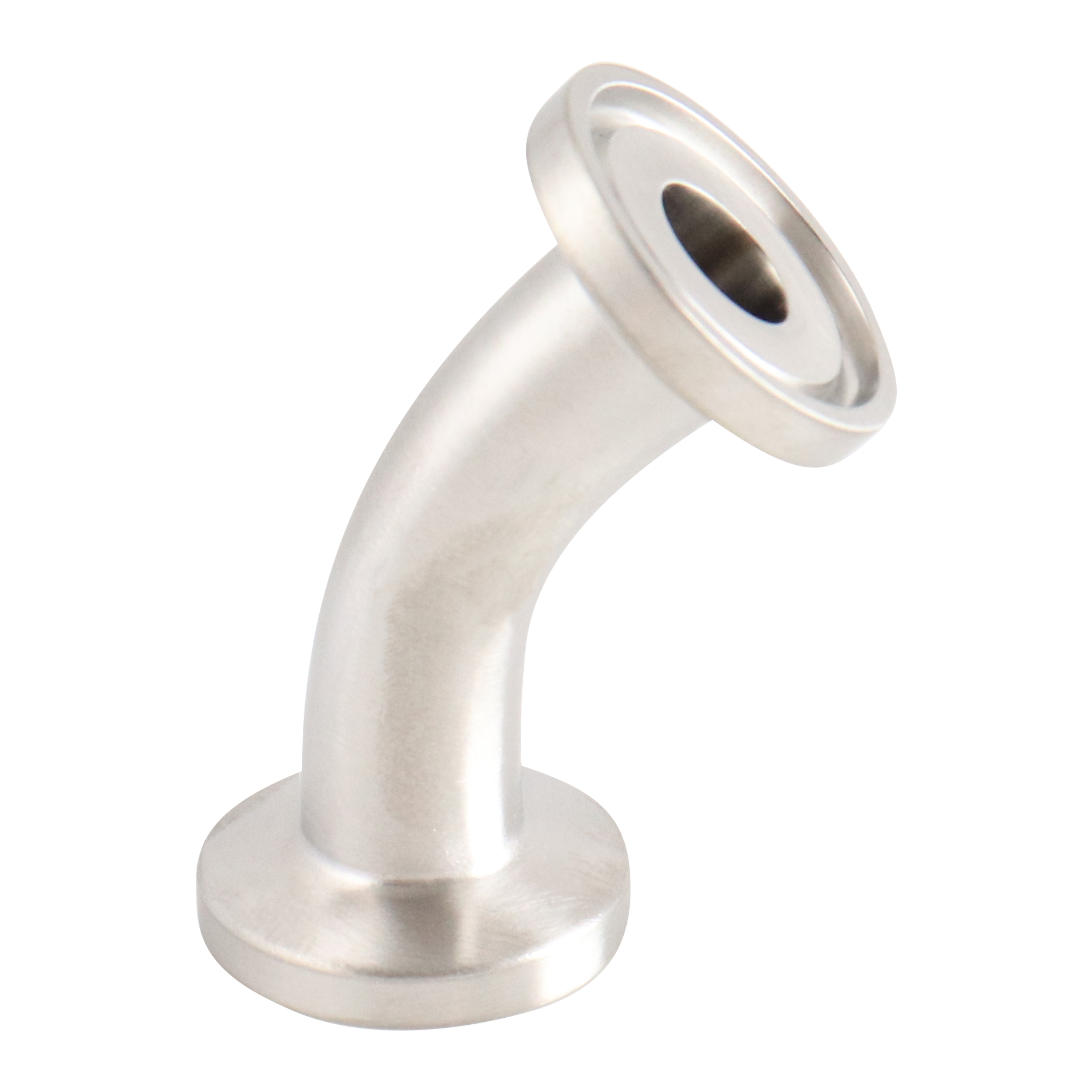 45-degree elbow, 0.5-inch Tri-Clamp, made from 316L stainless steel, with 20RA interior and 32RA exterior surface finish, SF1 BPE compliant
