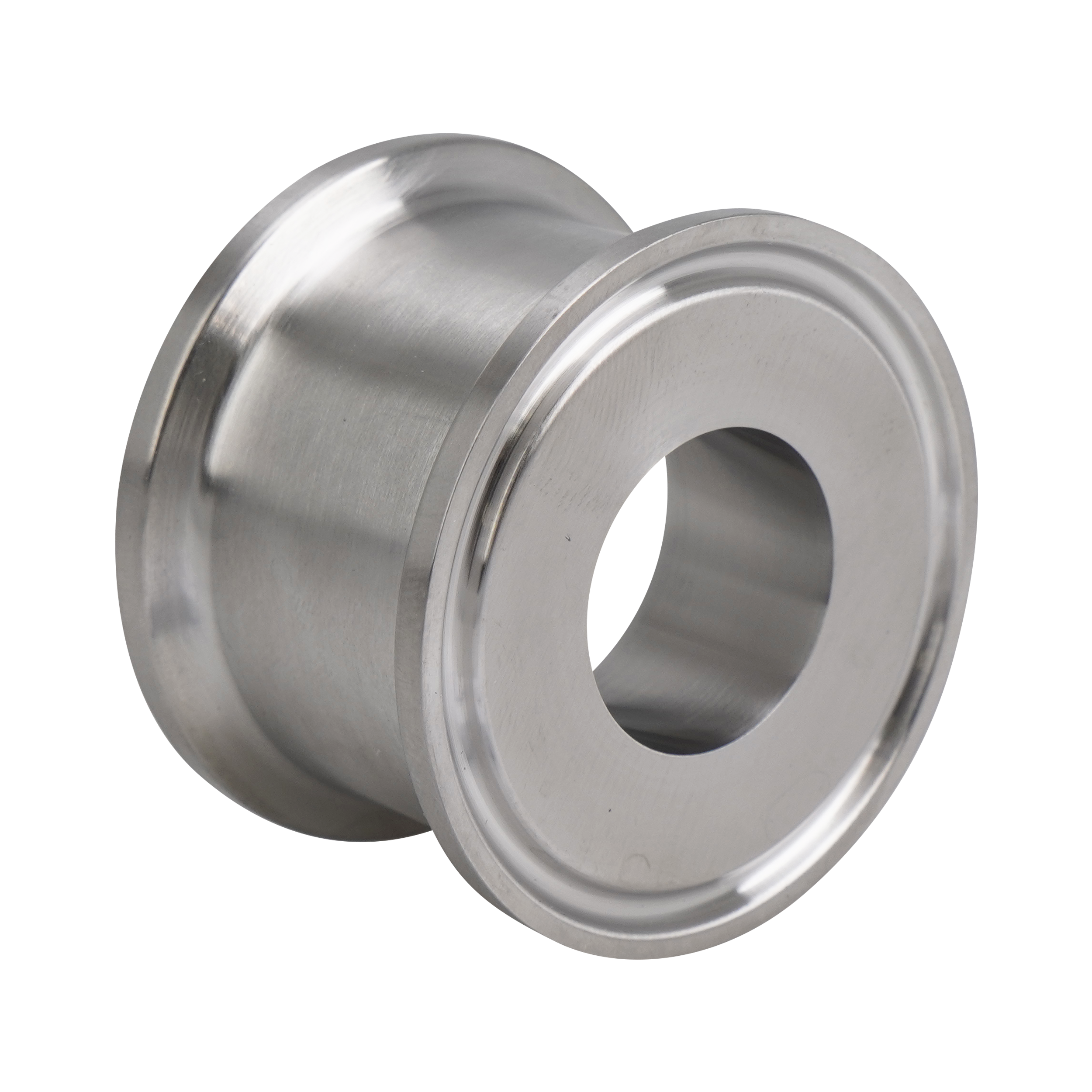 Conical instrument gauge reducer 1.5x1 tri-clamp 316L 1.25" OAL 20Ra ID 32Ra OD