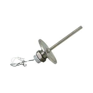 RTD with 6-inch wiring leads, designed for 2-inch tri-clamp connection, featuring a 3.5-inch probe.