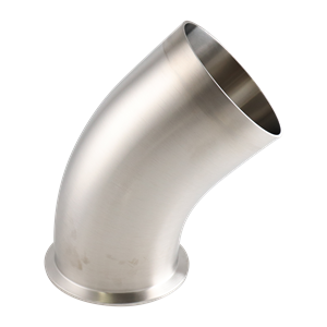 45 degree elbow 4" tri-clamp x butt weld 316L 15Ra EP ID 32Ra OD SF4 BPE