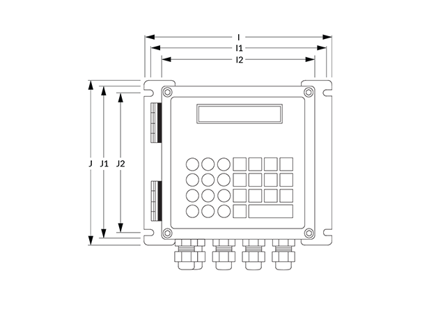 IZMS Dimensional Diagram (Panel, Dimensions, I, I1, I2, J, J1, and J2)