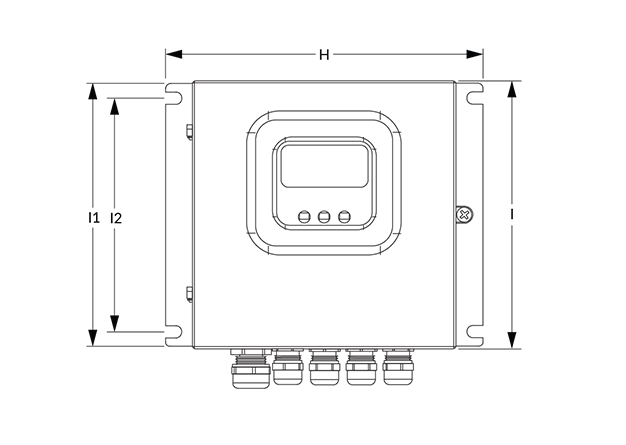 IZMAG Dimensional Diagram (Dimensions H, I, I1, and I2)