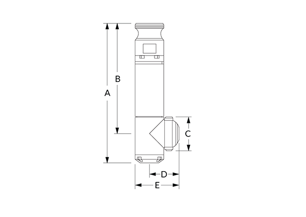 GJ9 Dimensional Diagram (Dimensions A, B, C, D, and E)