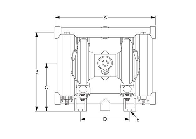 C038 Dimensional Diagram (Dimensions A, B, C, D, and E)