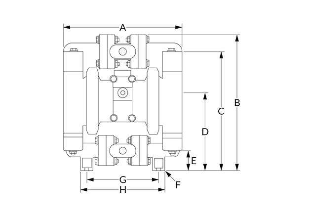 C050 Dimensional Diagram (Dimensions A, B, C, D, E, F, G, and H)