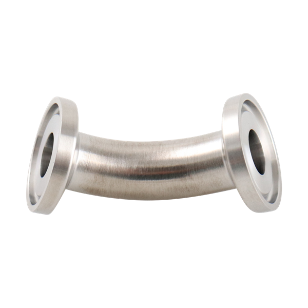 45 degree elbow 0.5" tri-clamp 316L 15Ra electropolished inner diameter 32Ra outer diameter, BPE SF4 finish