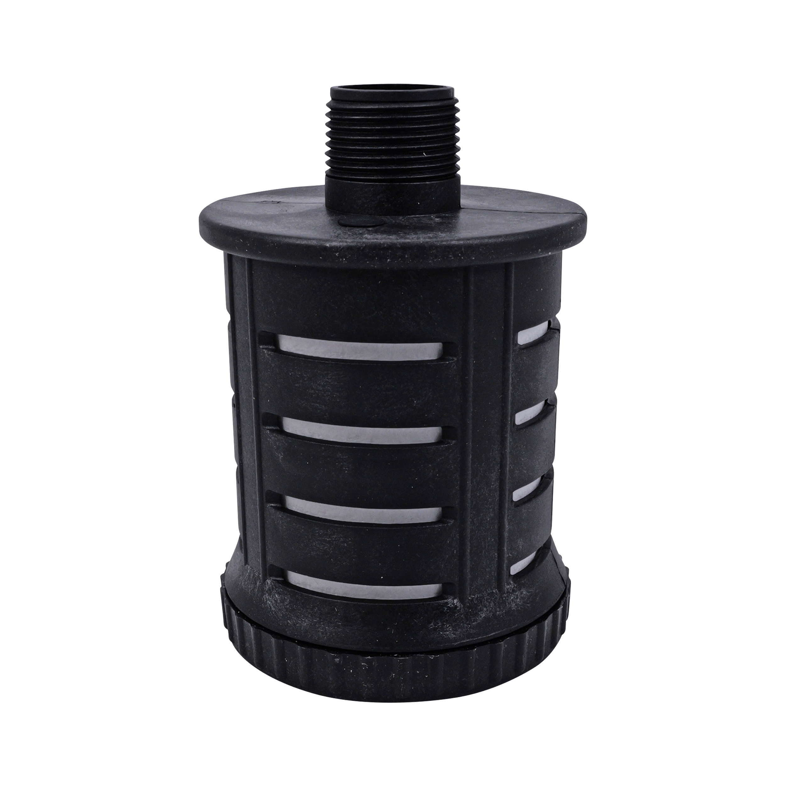 Muffler constructed from polypropylene material, designed for All-Flo pumps.