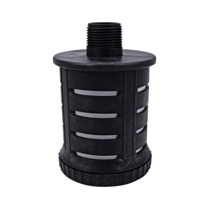 Muffler constructed from polypropylene material, designed for All-Flo pumps.
