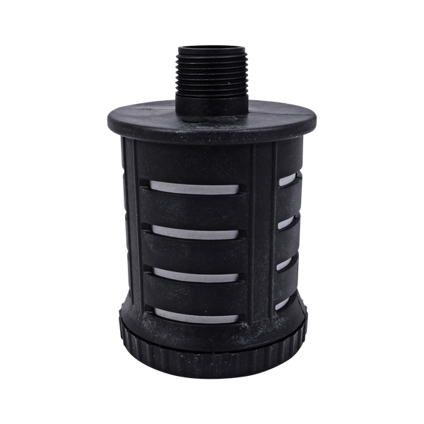 Muffler constructed from polypropylene material, designed for All-Flo pumps.