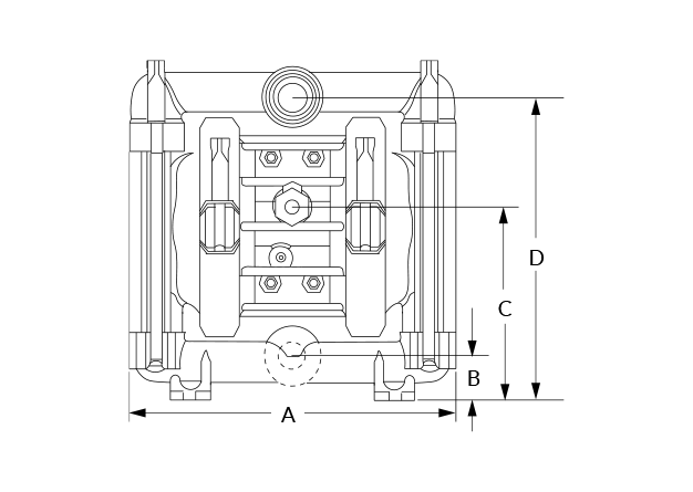 P2 Clamped Metal Saniflo Dimensional Diagram