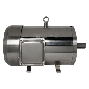 15HP motor operating at 3600 RPM, compatible with 3-phase 60Hz power (208V, 230V, 460V), stainless steel construction, 254TC frame, IP56-rated, by Sterling.
