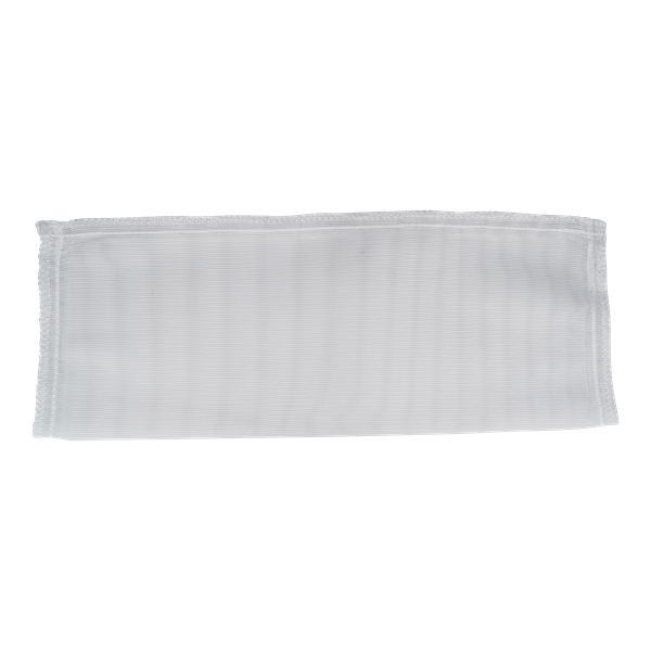 Filter media made of nylon, 26/29 mesh, 765-micron size, in a short configuration suitable for 1-inch, 1.5-inch, and 2-inch applications.