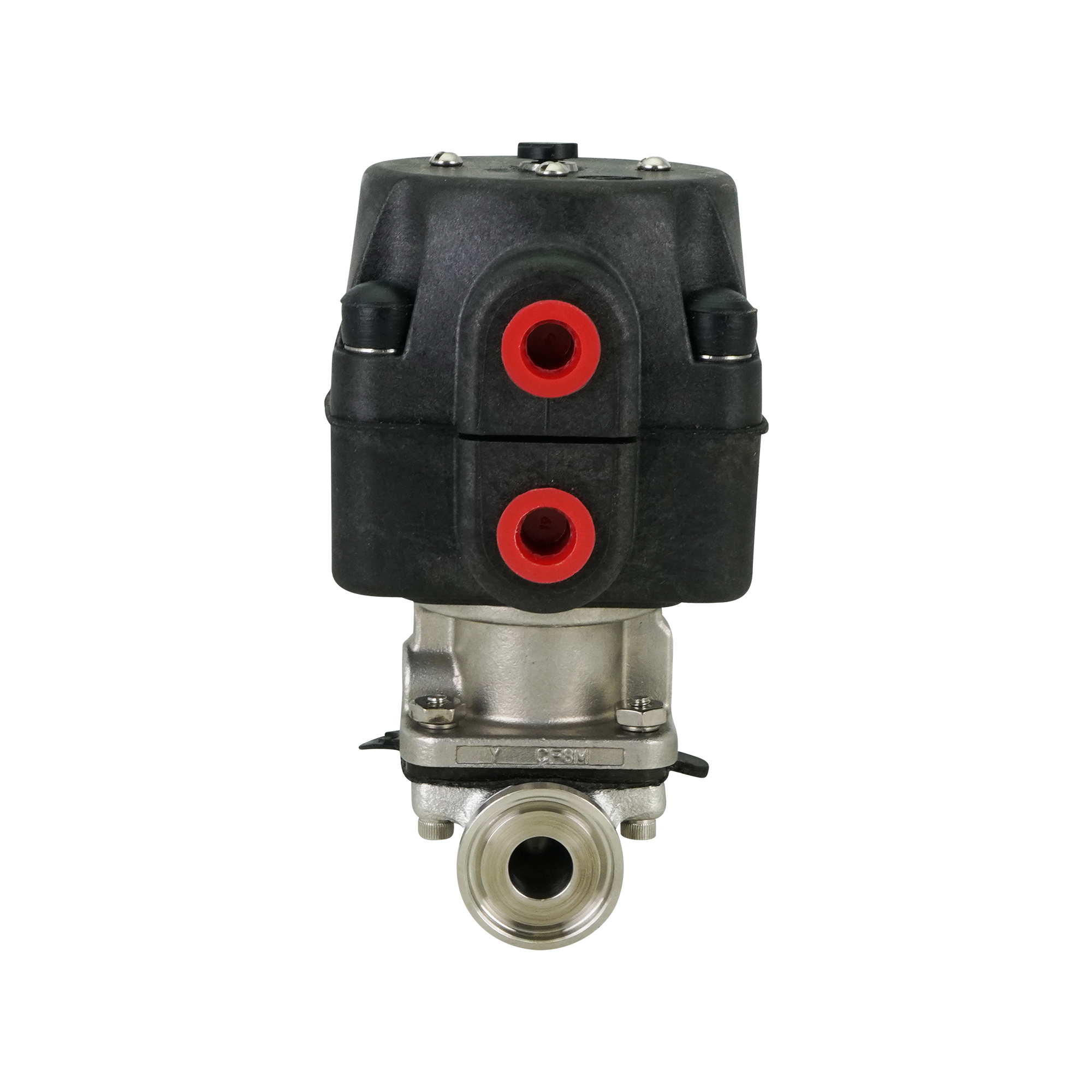diaphragm valve, 0.5-inch Tri-Clamp, Bio-Tek black Butyl material, normally closed, model ADV 2.1, ITT compatible