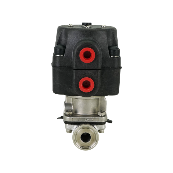 diaphragm valve, 0.5-inch Tri-Clamp, Bio-Tek black Butyl material, normally closed, model ADV 2.1, ITT compatible