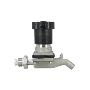 0.38-inch diaphragm valve with a swivel nut, Swickle Bio-Tek design, featuring a 35RA finish.