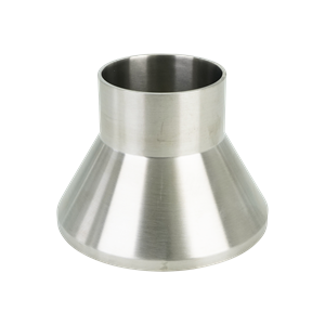 Adapter for 3-inch schedule 10 pipe to 2-inch butt-weld tube, made from 316L stainless steel with a 2.5-inch overall length.