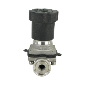 diaphragm valve, 0.5-inch Tri-Clamp, Swickle Bio-Tek B model, made from polysulfone thermoplastic bonnet, with 35RA finish