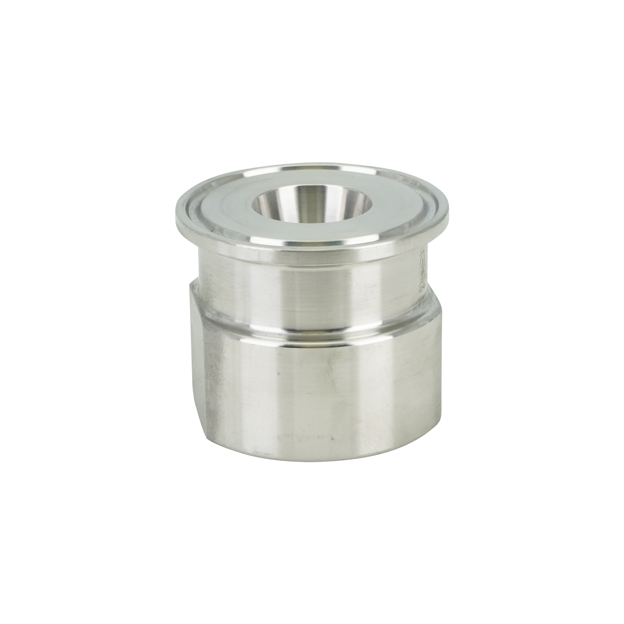 Adapter 1" tri-clamp x 0.25" FPT 316L 32Ra ID 32Ra OD