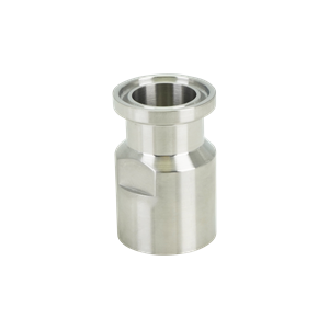 0.75-inch tri-clamp to 0.25-inch FPT adapter, constructed from 316L stainless steel, featuring 20RA internal and 32RA external finish.
