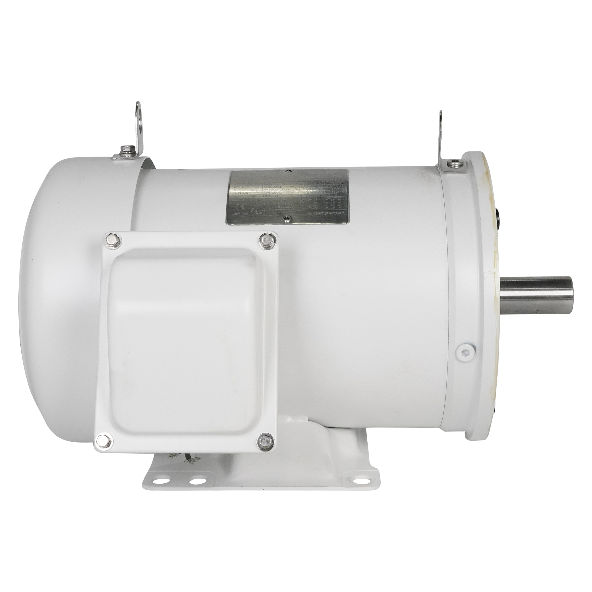5HP motor with 1800 RPM, 3-phase, 60Hz operation, compatible with 208V, 230V, and 460V, washdown-rated with 184TC frame and IP55 protection, manufactured by Sterling.
